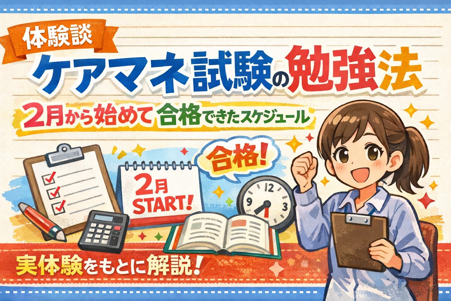 2月から勉強を始めてケアマネ試験に合格するまでの学習スケジュールの体験談