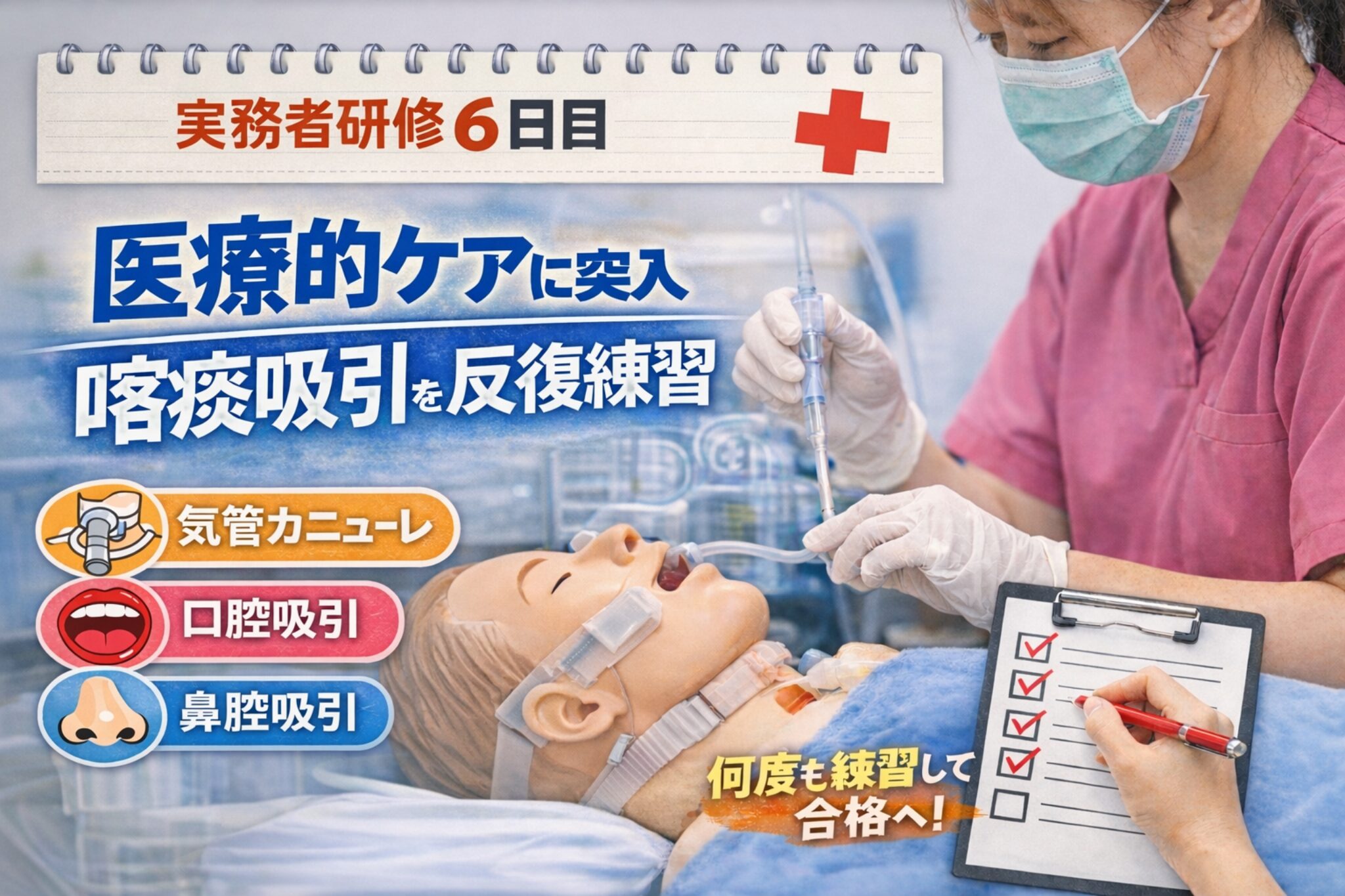 実務者研修 医療的ケア6日目｜喀痰吸引を反復練習した体験談